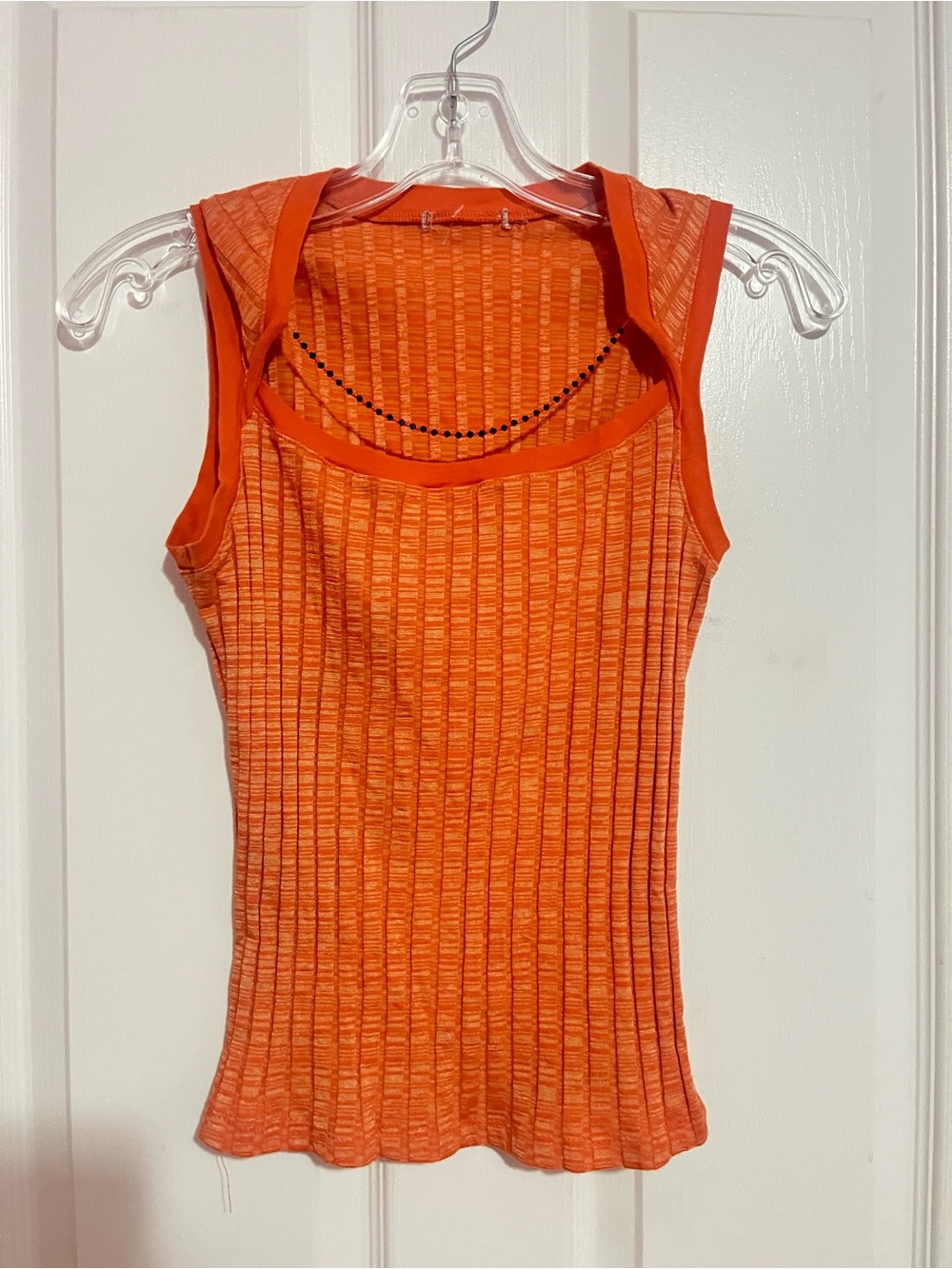 Women's Orange Ribbed Tank Top